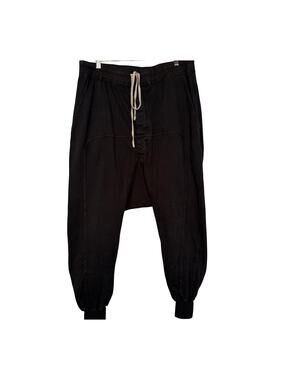 Rick Owens DRKSHDW SS22 Prisoner Jogger Pants sz L black drop-crotch drawstring
